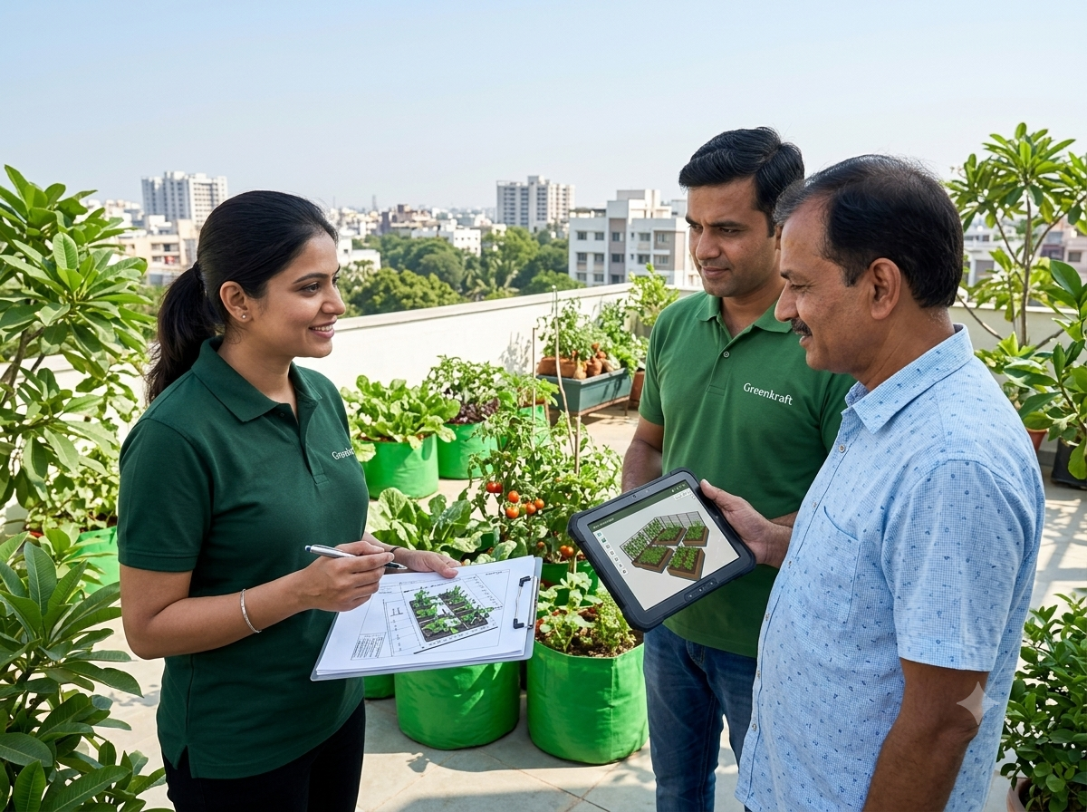 Consultation and rooftop planning for a home garden